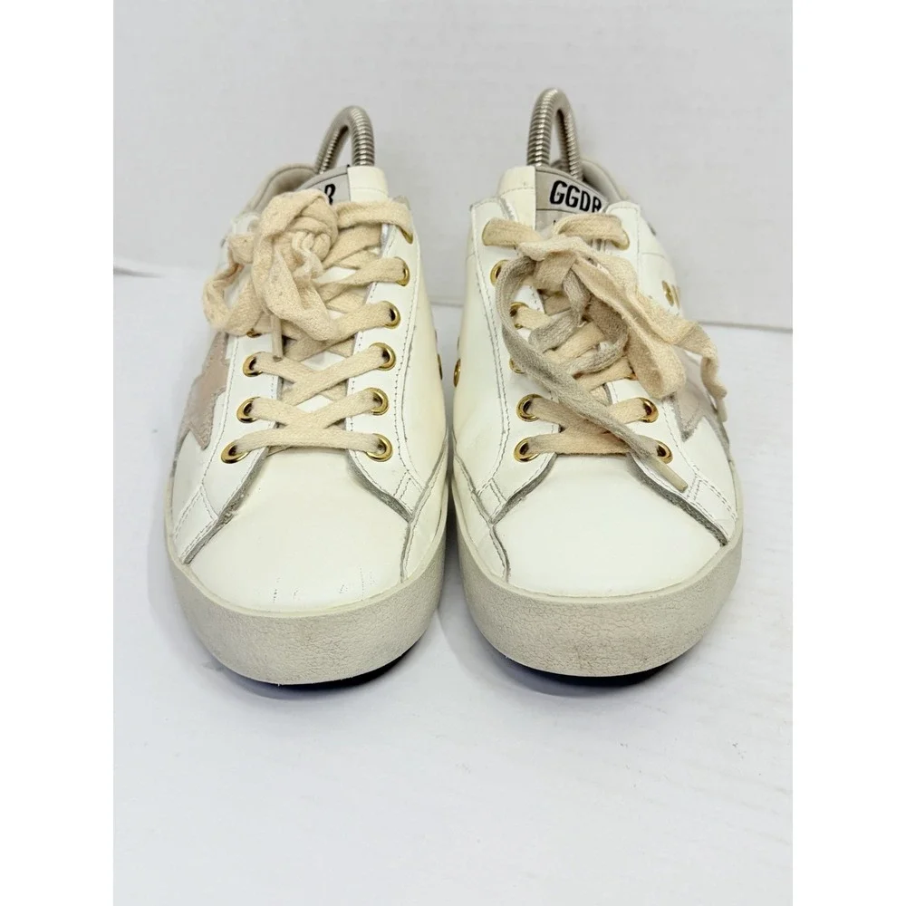 Golden Goose GGDB Superstar Private Ed White Gold Star US 9 EU 39 Low Leather